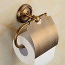 GobekUsa Brass Bathroom Set: Robe Hook, Paper Holder, Towel Bar, Soap Basket.