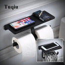 GobekUsa Aluminum Bathroom Paper Holder with Phone Holder and Wall Mount
