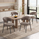 Modern Velvet Dining Chairs, Set of 4 — Curved Wing Back & Metal Legs