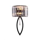 GobekUsa Crystal LED Black Wall Lamp for Bedroom, Living Room, and Aisle