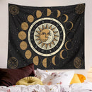 GobekUsa Astrology Wheel Tapestry Moon Phase Sun and Moon Starry Sky Home Decor