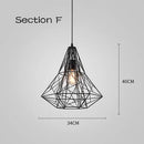 GobekUsa Cage Light Frame Pendant Industrial Single Head Black Nordic Creative Fixture