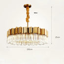 GobekUsa Golden Stainless Steel Crystal Chandelier for Elegant Foyer Lighting