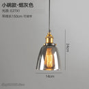 GobekUsa Smoky Grey Glass Pendant Lamp: Nordic Hanging Light Fixture in Amber Glass