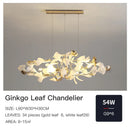GobekUsa Ginkgo Leaf Decor Chandelier - Nordic Fine Flower Art Light for Living Room