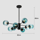 GobekUsa Black/Gold Glass Pendant Light for Living Room Bedroom Restaurant