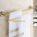 GobekUsa Gold Brass Bathroom Accessories Set: Robe Hook, Paper Holder, Towel Bar, Towel Ring
