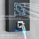 GobekUsa LED Light Shower Faucet System: Rainfall, Massage Jets, Waterfall Panel with Temperature Control