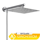 GobekUsa 10" Square Rainfall Shower Head Set with Stainless Steel Hose