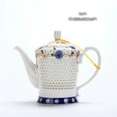 GobekUsa Blue White Porcelain Tea Pot 660ml - Traditional Chinese Kung Fu Teaware