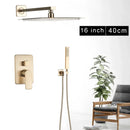 GobekUsa Brushed Gold Rainfall Shower Set with Single Handle Wall Mounted Mixer