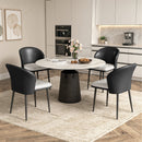 Upholstered PU Leather Dining Chairs with Curved Backrest (Set of 4)