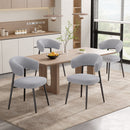Modern Velvet Dining Chairs, Set of 4 — Curved Wing Back & Metal Legs
