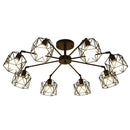 GobekUsa Black Iron Cage Chandelier: Adjustable Spider Design Modern Ceiling Lamp