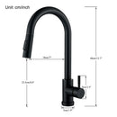 GobekUsa Black Kitchen Faucet: Single Handle Pull Out Mixer, Two Function Hot and Cold Water Taps
