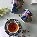 GobekUsa Jungle Animals Bone China Coffee Mug Set for Tea Lovers and Office Use