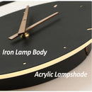 GobekUsa Golden Clock LED Wall Lamp 11W for Home Living Room Bedroom Decor