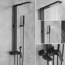 GobekUsa Black Bathroom Faucet Shower Kit with Rainfall Shower Column and Bidet Mixer System