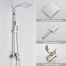 GobekUsa Brushed Gold Shower Mixer with Rotating Tub Spout and 8" Rainfall Head