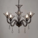 GobekUsa Black Wrought Iron Chandelier LED Candle Frame Chandelier for Foyer, Living & Dining Room
