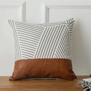 GobekUsa Brown Faux Leather Pillow Cover for Home Decoration
