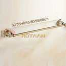 GobekUsa Golden Crystal Single Towel Bar - Stainless Steel Bathroom Rack