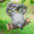 GobekUsa Cartoon Koala Panda Swinging Garden Sculpture Decoration