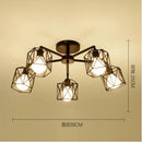 GobekUsa Black Iron Cage Chandelier: Adjustable Spider Design Modern Ceiling Lamp
