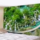 GobekUsa Forest Waterfall Art Tapestry: Boho Hippie Decor Yoga Mat Sofa Blanket