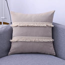 GobekUsa Boho Style Tassel Pillow Cover Set for Sofa Bed, Beige Grey Blue Yellow