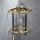 GobekUsa Gold & Black Bathroom Set - Shelf, Towel Rack, Holder, Brush Holder & More