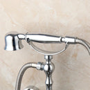 GobekUsa Brass Bathroom Faucet Set with Hand Shower - Wall Mounted Chrome Water Mixer