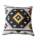 GobekUsa Grey Embroidered Cotton Pillow Cover 45x45cm for Home Decor and Living Room