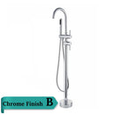 GobekUsa Antique Brass Floor Mount Tub Faucet Swivel Spout Shower Mixer Tap