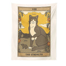 GobekUsa Cat Divination Tarot Card Tapestry Moon Phase Wall Hanging Décor