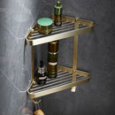 GobekUsa Brass Bath Hardware Set: Shelf, Towel Rack, Paper & Toilet Brush Holder in Brushed Gold