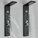 GobekUsa Black Rainfall Shower Panel Set with Massage System and Temperature Screen