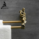 GobekUsa Double Towel Bars: Gold/Silver Bathroom Towel Rack Holder, Wall Mounted Brass