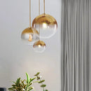 GobekUsa Gradient Glass Ball Chandelier LED E27 Lamp for Hotel, Bar, and Bedroom