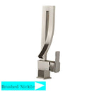 GobekUsa Black Brass Waterfall Basin Faucet with Single Handle Mixer Tap