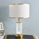 GobekUsa Clear Crystal Glass LED Table Lamp for Bedroom and Living Room