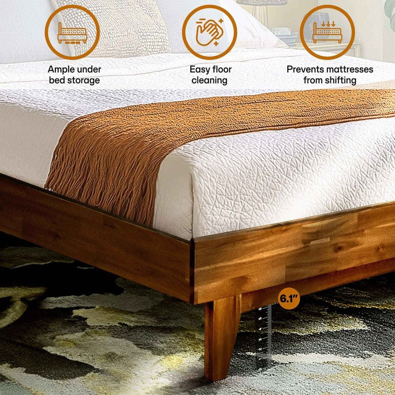 Acacia Solid Wood Bed Frame - Aurora Style for a Stylish Bedroom