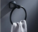 GobekUsa Aluminum Black Bathroom Hardware Set: Towel Holder, Paper Holder, Corner Shelf, Towel Rack, Toilet Brush Holder