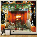 GobekUsa Christmas Fireplace & Tree Tapestry Wall Hanging