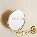GobekUsa Gold Brass Wall Mounted Double Cosmetic Mirror 8 Inch, 1:1 and 1:3 Magnification