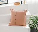 GobekUsa Cotton Linen Cushion Cover 45x45cm in Pink Blue Green Beige with Coconut Buttons for Home Décor