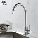GobekUsa Kitchen Faucet Hot Cold Water Mixer - Matte Black/Brushed Nickel Kitchen Taps