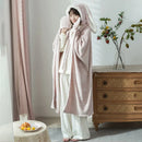 GobekUsa Kawaii Rabbit Hooded Blanket: Coral Velvet Warm Throw Blanket for Adults and Kids
