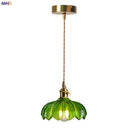 GobekUsa Green Glass Hanging Lamp - Copper Nordic Modern Pendant Lights for Bedroom, Bar, Restaurant