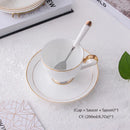 GobekUsa Bone China Coffee Set White Gold Porcelain Tea Set Advanced Pot Cup